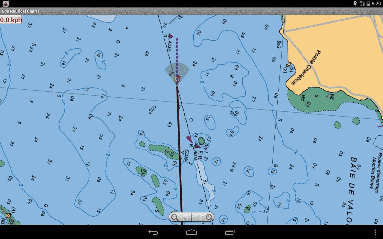 Blackberry Marine Navigation - Auto Follow With Real Time Track Overlay