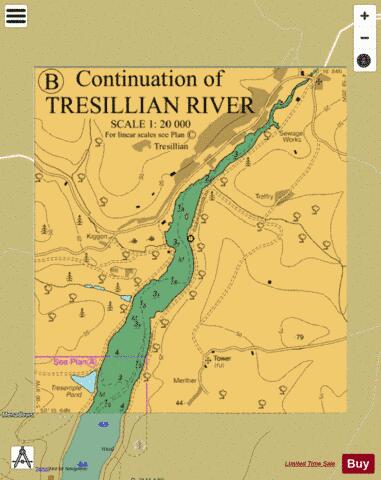 B Continuation of Tresillian River Marine Chart - Nautical Charts App