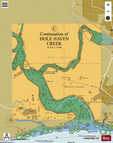 C Continuation of Hole Haven Creek Marine Chart - Nautical Charts App