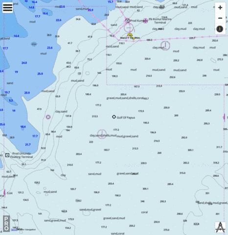 Papua New Guinea - Gulf of Papua - Cell 1 Marine Chart - Nautical Charts App