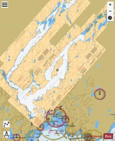 SAINT JOHN TO/� GRAND BAY INCLUDING/Y COMPRIS KENNEBECASIS RIVER Marine Chart - Nautical Charts App
