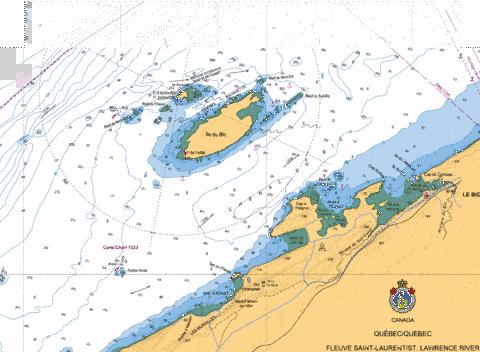 Chenal du Bic et les approches\and approaches Marine Chart - Nautical Charts App