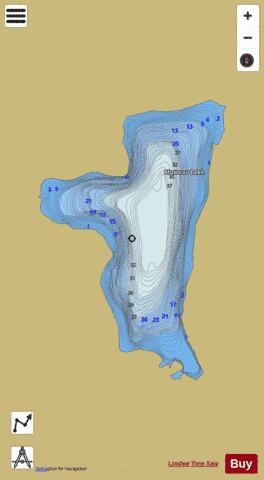 Musreau Lake depth contour Map - i-Boating App