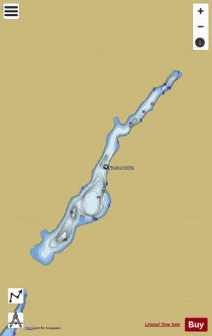 Narrow Lake depth contour Map - i-Boating App