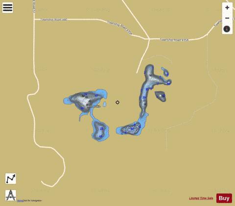 Arm Lake depth contour Map - i-Boating App
