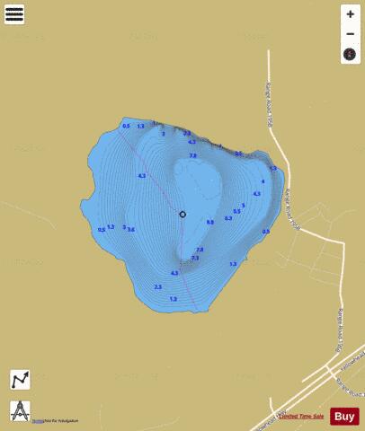 Black Mud Lake depth contour Map - i-Boating App