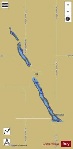 Chain Lakes depth contour Map - i-Boating App