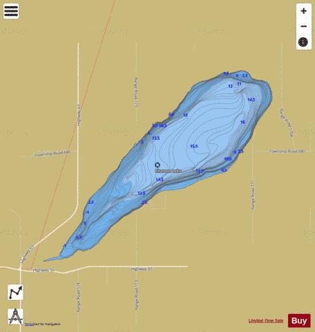 Charron Lake depth contour Map - i-Boating App