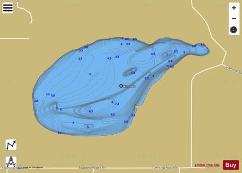 Dakin Lake depth contour Map - i-Boating App