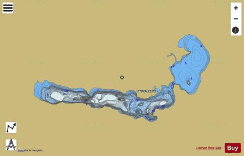 Fawcett Lake depth contour Map - i-Boating App