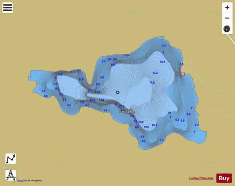 Fickle Lake depth contour Map - i-Boating App