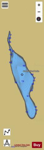 Grassy Island Lake depth contour Map - i-Boating App
