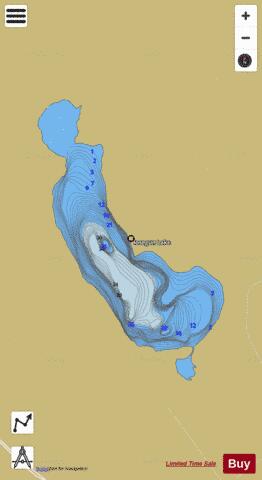 Iosegun Lake depth contour Map - i-Boating App