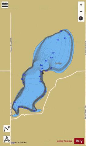 Lac Cyr depth contour Map - i-Boating App