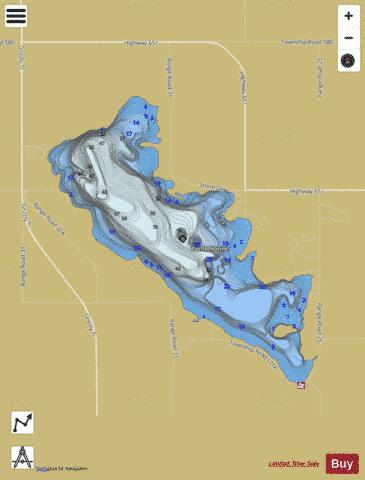 Lac la Nonne depth contour Map - i-Boating App
