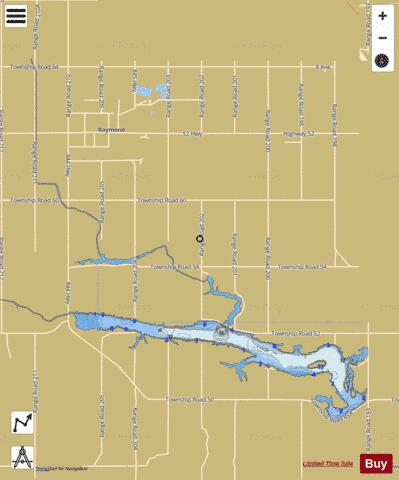 Milk River Ridge Reservoir depth contour Map - i-Boating App