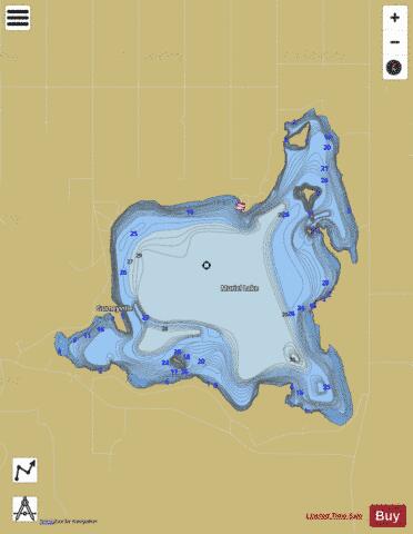 Muriel Lake depth contour Map - i-Boating App