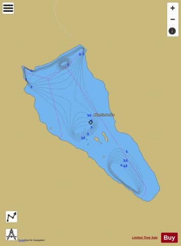 Abuntlet Lake depth contour Map - i-Boating App