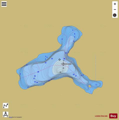 Bearhole Lake depth contour Map - i-Boating App