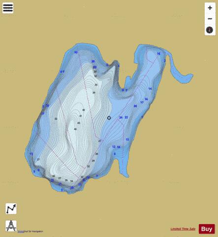 Bishop Lake depth contour Map - i-Boating App
