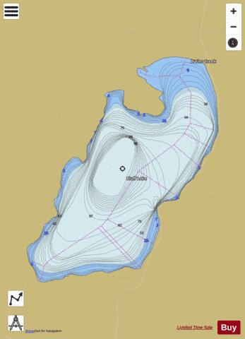 Bluff Lake depth contour Map - i-Boating App