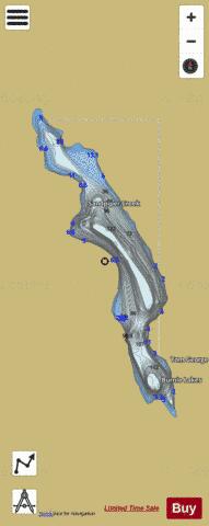 Burnie Lakes depth contour Map - i-Boating App