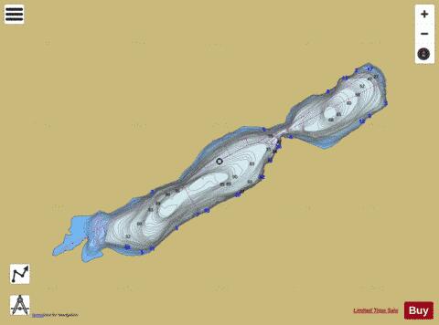 Capoose Lake depth contour Map - i-Boating App