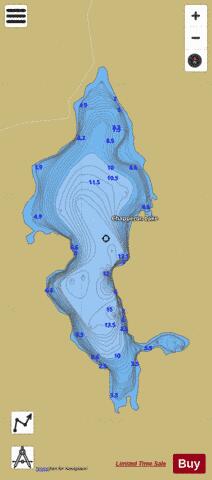 Chapperon Lake depth contour Map - i-Boating App