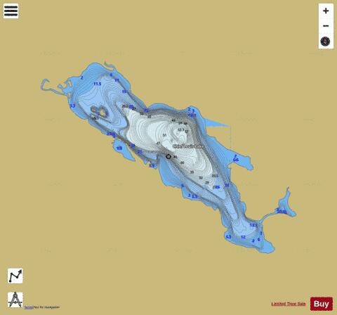 Chief Louis Lake depth contour Map - i-Boating App