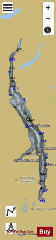Chilko Lake depth contour Map - i-Boating App