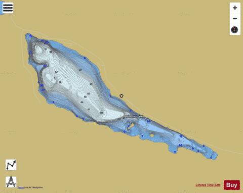 Chimney Lake depth contour Map - i-Boating App