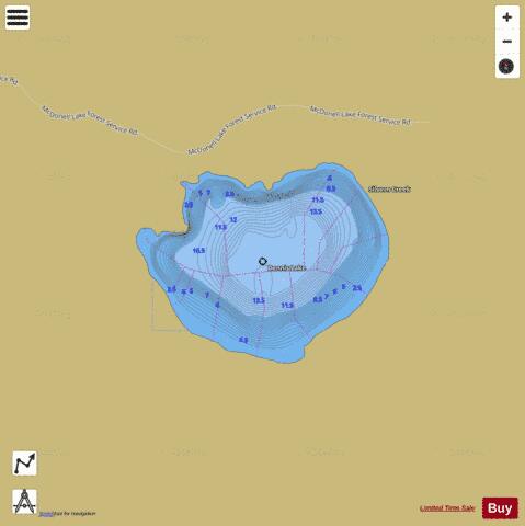 Dennis Lake depth contour Map - i-Boating App