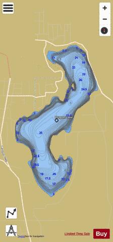 Dragon Lake depth contour Map - i-Boating App
