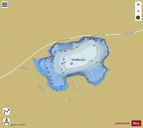 Dry William Lake depth contour Map - i-Boating App