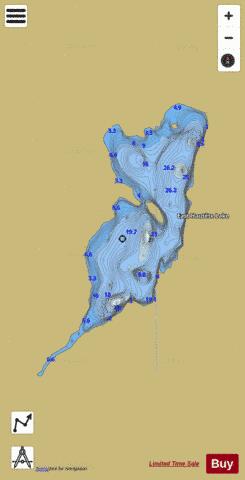 East Hautete Lake depth contour Map - i-Boating App