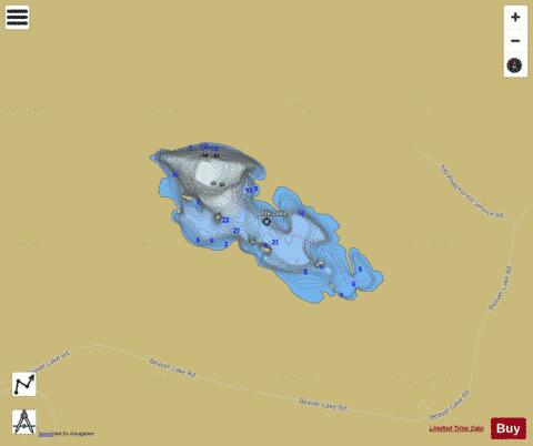 Elk Lake depth contour Map - i-Boating App