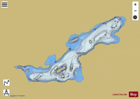 English Lake depth contour Map - i-Boating App