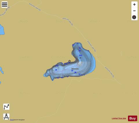 Eric Lake depth contour Map - i-Boating App