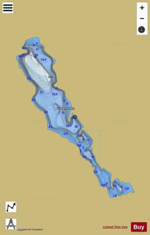 Fishem Lake depth contour Map - i-Boating App