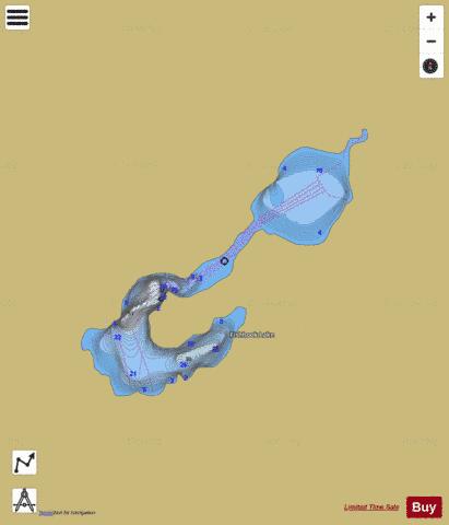 Fishhook Lake depth contour Map - i-Boating App