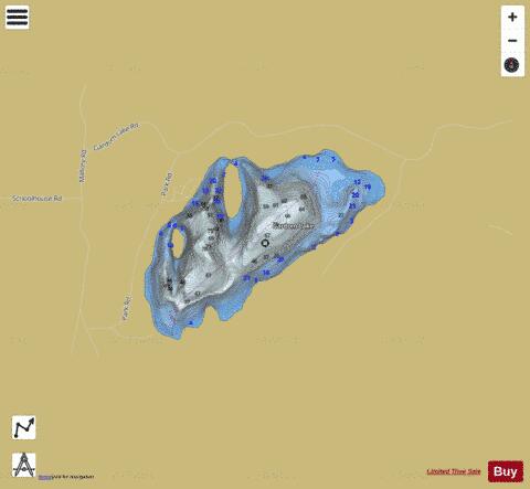 Gardom Lake depth contour Map - i-Boating App