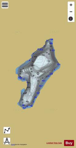 Grayling Lake depth contour Map - i-Boating App