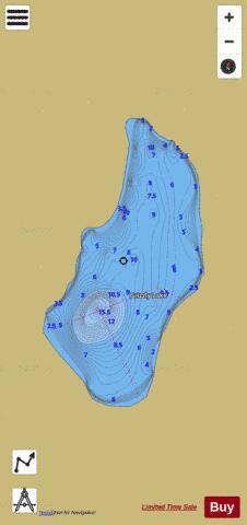 Grizzly Lake depth contour Map - i-Boating App