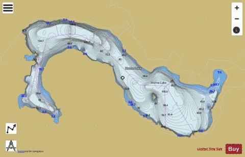 Horne Lake depth contour Map - i-Boating App