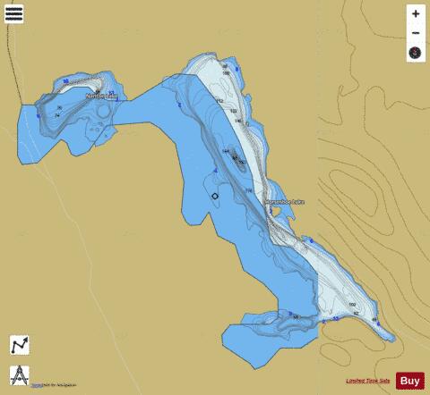 Horseshoe Lake + I. Nanton Lake depth contour Map - i-Boating App