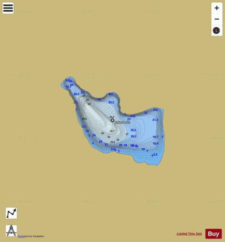 Jakes Lake depth contour Map - i-Boating App