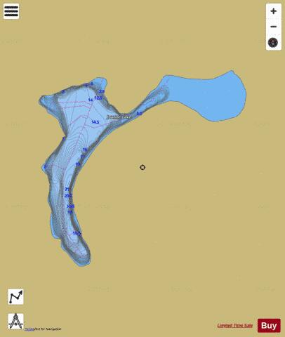 Joanne Lake depth contour Map - i-Boating App