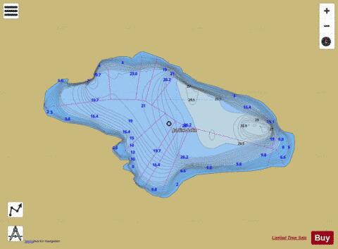 Justine Lake depth contour Map - i-Boating App