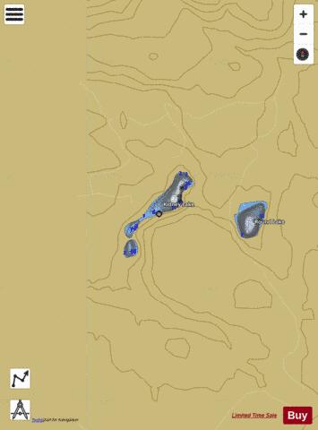 Kidney Lake depth contour Map - i-Boating App