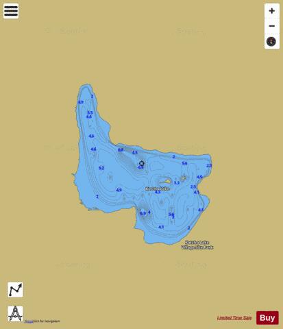 Kotcho Lake depth contour Map - i-Boating App